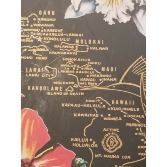 Vintage Hawaiian Islands Tin Serving Tray 13.5"x10" - Picture 7 of 8